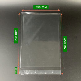 OPP Gum Bag 10x16 Inch with adhesive flap for clothes, books, and bakery items