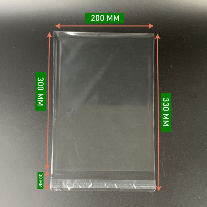 OPP Gum Bag 8x12 Inch with adhesive flap for bread, snacks, and retail packaging