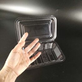 OPS EC-1H clear clamshell food box with lock for desserts and sushi