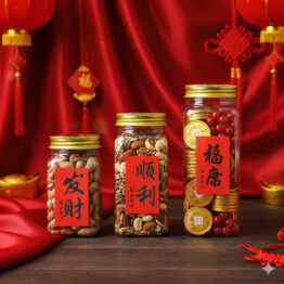 PET jar with gold aluminium lid 300ml 400ml 550ml