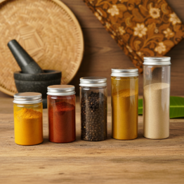 PET jars with aluminium silver lid 250ml to 500ml
