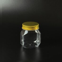PET jar with gold aluminium lid and rubber gasket wedding gift