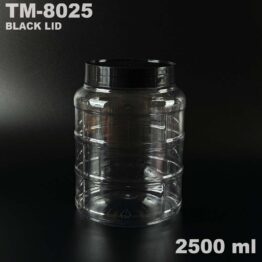pet-jar-2500ml-black-lid-popcorn-bottle PET Jar TM-8025 2500ML with 110MM lid