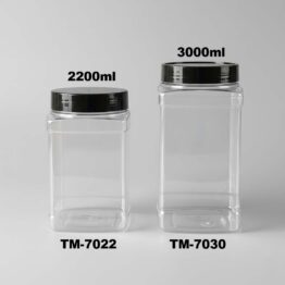 tm7022 and tm7030 with black lid 110mm for kurma with dimension PET JAR 2200ML AND 3000ML FOR DATES
