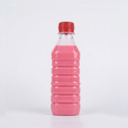WKSQL-300ML clear PET plastic bottle with black screw lid for beverages.